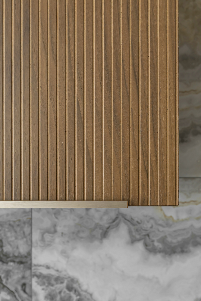 Кухня из шпона ореха в ЖК Левада